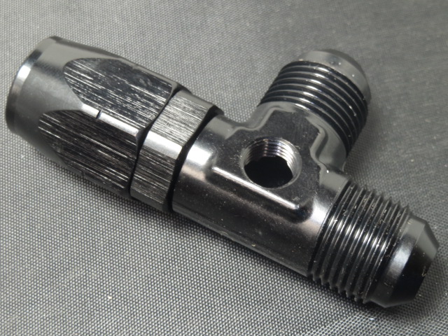 (image for) Carburetor Kit Hose End -6 to Male Tee - BLACK